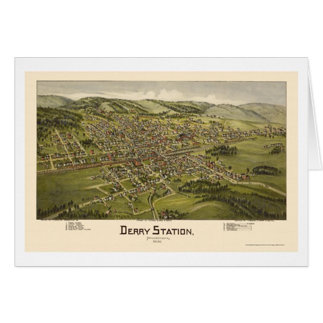 Derry Station, PA Panoramic Map - 1900 (Front Horizontal)