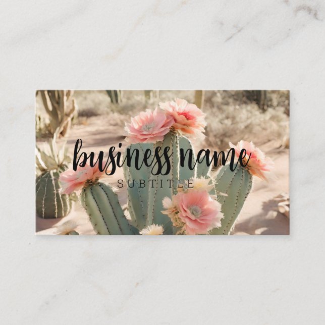 Derset Cactus + Flowers Business Card (Front)