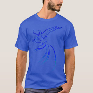 Dervish Calligraphy Style Blue Hue Vector Art T-Shirt
