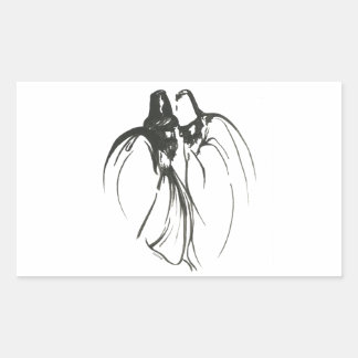 Dervish Mystical Brotherhood Line Drawing In Black Rectangular Sticker
