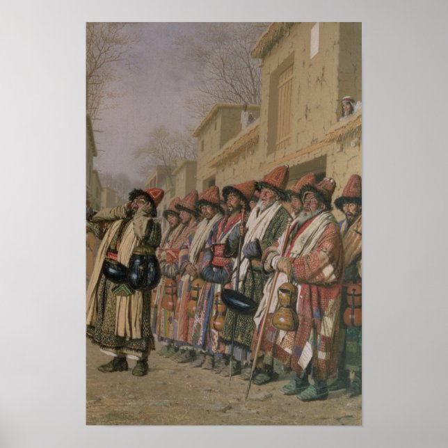 Dervishes' Chorus Begging Alms in Tashkent, 1870 Poster (Front)