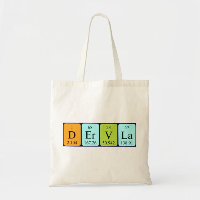 Dervla periodic table name tote bag (Front)