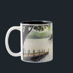 Derwent Water Keswick England Watercolor Painting Two-Tone Coffee Mug<br><div class="desc">Designed based on my watercolor painting, Derwent Water in Lake District, England. A beautiful tranquil scene of the lake surrounded by hills on the background and wooden pier in the foreground. Derwentwater, or Derwent Water. It is one of main lakes in the Lake District National Park in north west England....</div>