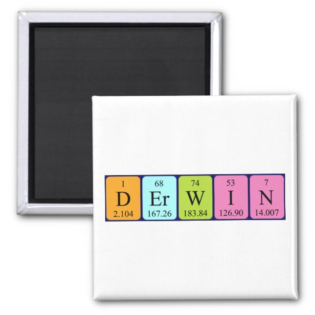 Derwin periodic table name magnet (Front)