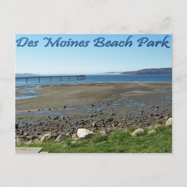 Des Moines Beach Park (tide out) Postcard (Front)