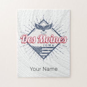 Des Moines City Iowa United States Vintage USA Jigsaw Puzzle