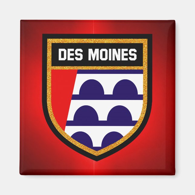 Des Moines Flag Magnet (Front)