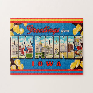  Des Moines Iowa 11x14 Postcard Jigsaw Puzzle