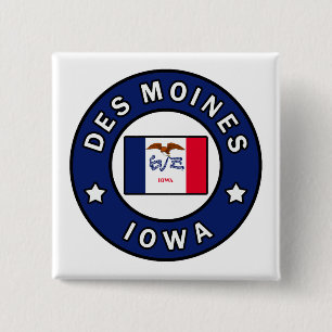 Des Moines Iowa 15 Cm Square Badge