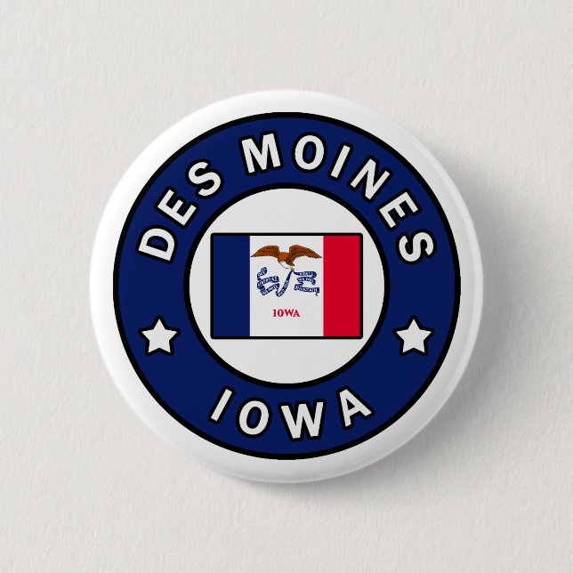 Des Moines Iowa 6 Cm Round Badge (Front)