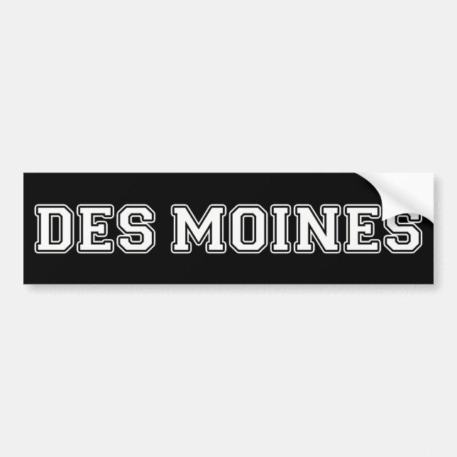 Des Moines Iowa Bumper Sticker (Front)