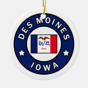 Des Moines Iowa Ceramic Tree Decoration