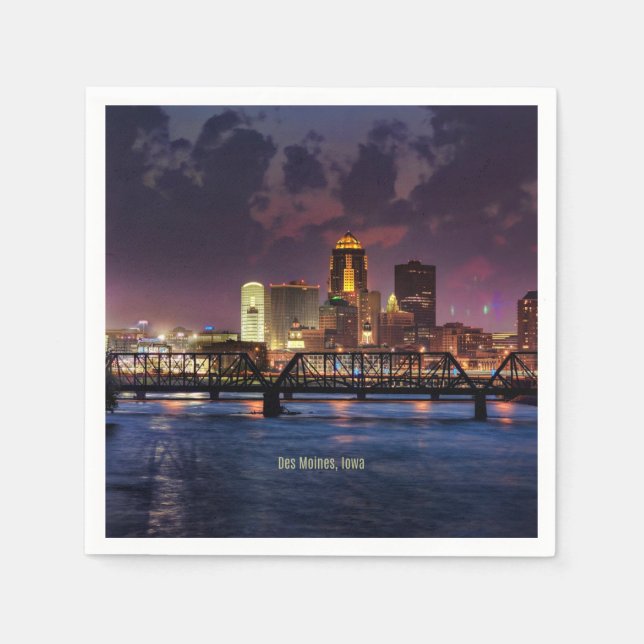 Des Moines, Iowa cityscape photograph, Napkin (Front)