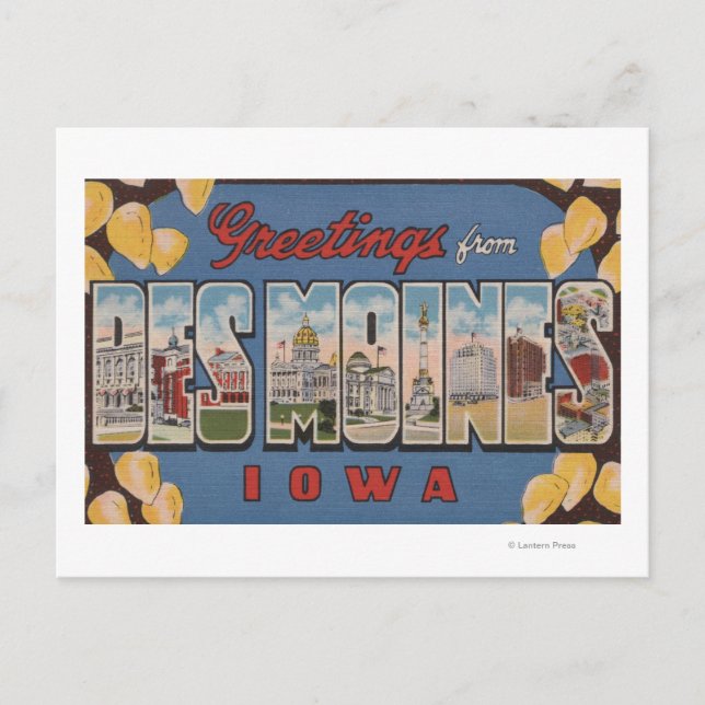 Des Moines, Iowa - Large Letter Scenes 2 Postcard (Front)