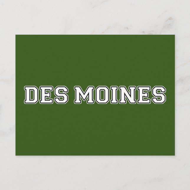 Des Moines Iowa Postcard (Front)