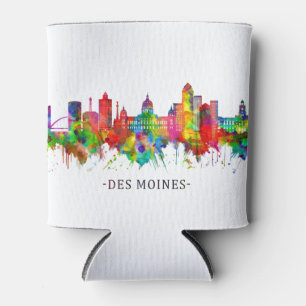 Des Moines Iowa Skyline Can Cooler