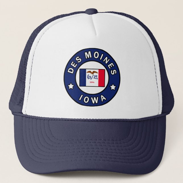 Des Moines Iowa Trucker Hat (Front)