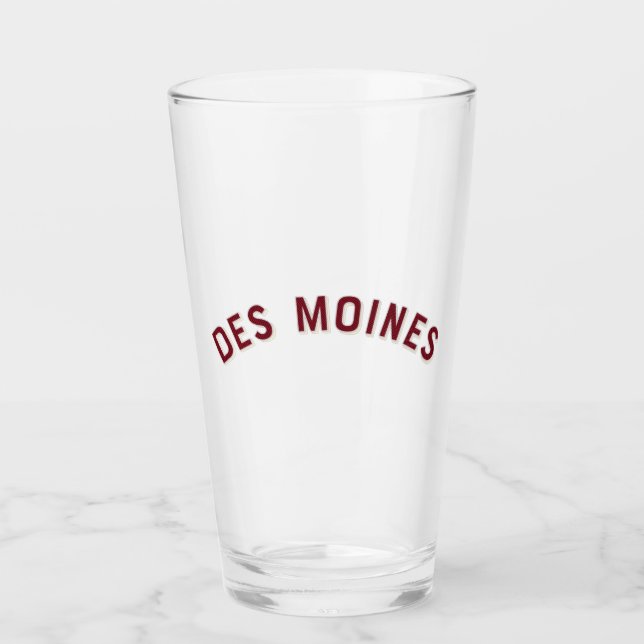 Des Moines, Iowa Vintage Arch Glass (Front)