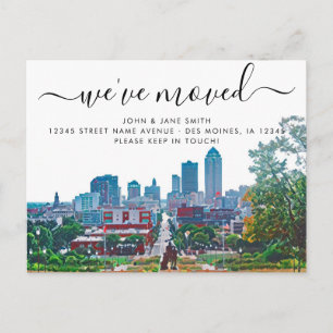 Des Moines Moving Announcement Postcard
