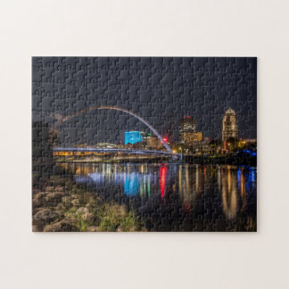 Des Moines skyline at night Jigsaw Puzzle