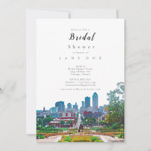 Des Moines Skyline Bridal Shower Invitation