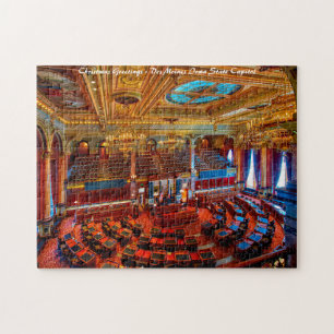 Des Moines State Capitol. Christmas Greetings Jigsaw Puzzle