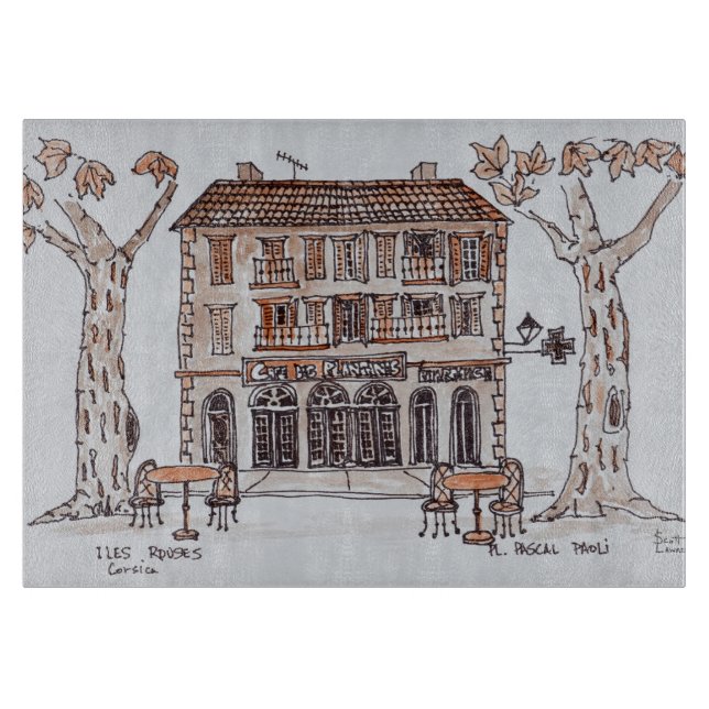 des platens, Place Paoli, | L'Ile Rousse, Corsica Cutting Board (Front)