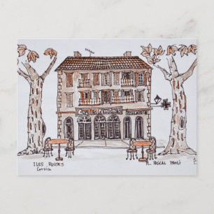 des platens, Place Paoli, L'Ile Rousse, Corsica Postcard