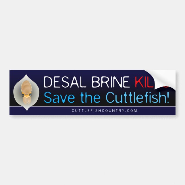 Desal Brine Kills - Save the Cuttlefish! Sticker (Front)