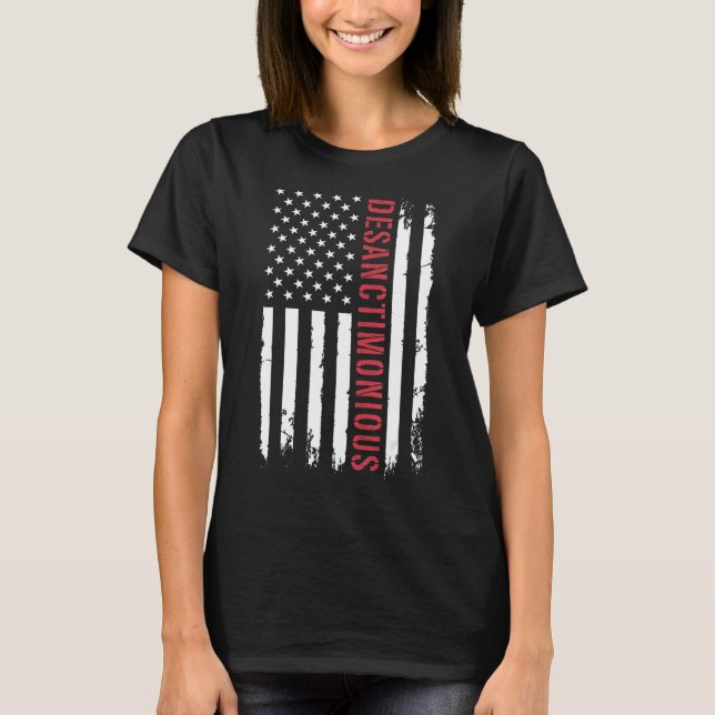 DeSanctimonious Ron DeSantis 2024 Distressed Ameri T-Shirt (Front)