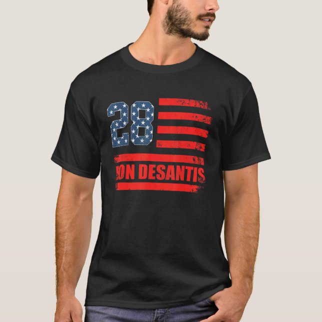 Desantis 2028 American Flag USA Flag 2 T-Shirt (Front)