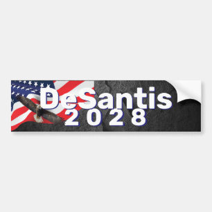 DeSantis 2028 Flag with Bald Eagle Bumper Sticker