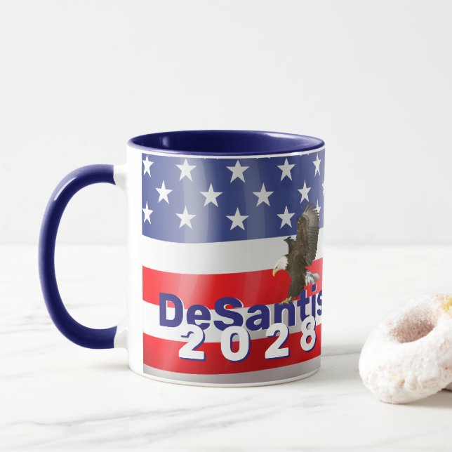 DeSantis 2028 with Bald Eagle   Mug (With Donut)