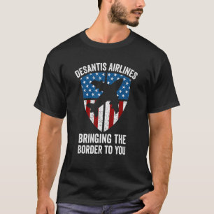 DeSantis Airlines Bringing the Border to You Retro T-Shirt
