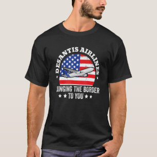 DeSantis Airlines Political Meme USA Flag Ron DeSa T-Shirt