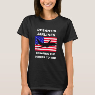 DeSantis Airlines USA Flag Politician Meme T-Shirt