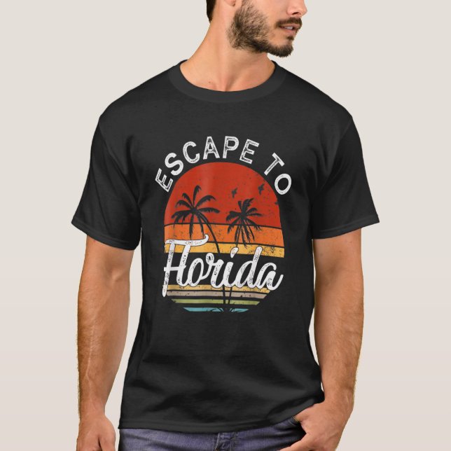 Desantis Escape To Florida Vinatge Funny T-Shirt (Front)