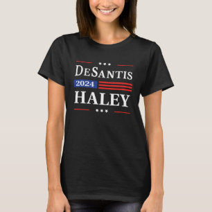 Desantis Haley 2024 American Flag Nikki Haley Ron T-Shirt