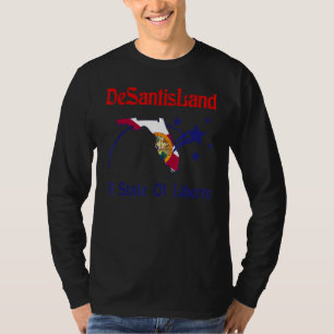 Desantisland State Of Liberty Florida Map Fl Flag T-Shirt