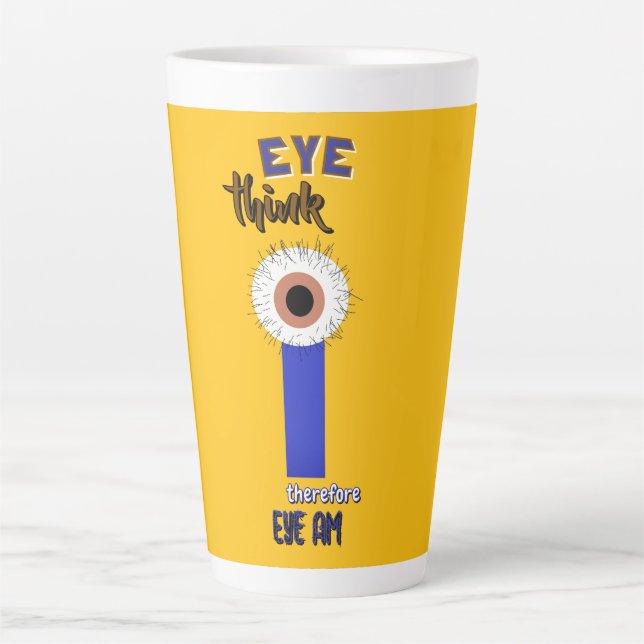 Descartes Eyes Latte Mug (Front)