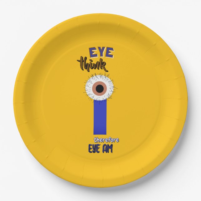 Descartes Smart Thinkers Eyeball Paper Plate (Front)