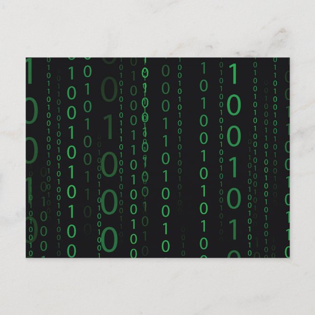Descending Binary Code Postcard (Front)