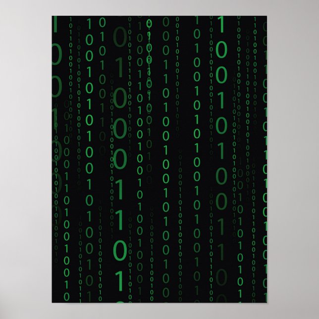 Descending Binary Code Poster (Front)