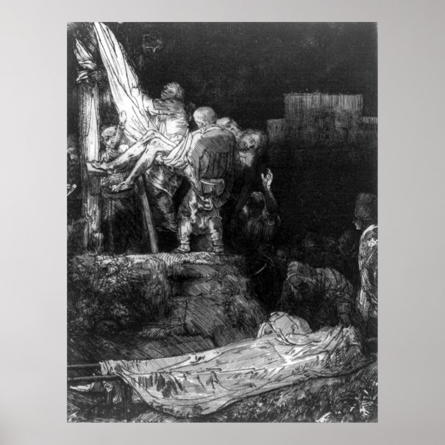 Descent from the Cross By Torchlight - Rembrandt Poster (Front)