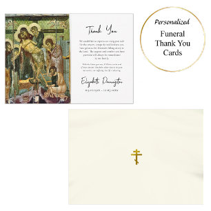 Descent From the Cross Icon Orthodox Funeral  Thank You Card