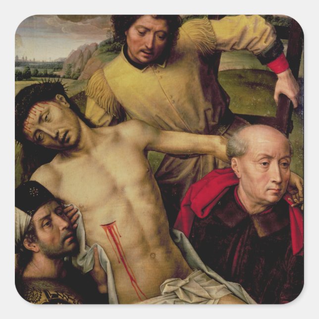 Descent from the Cross, left hand panel Square Sticker (Front)