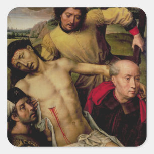 Descent from the Cross, left hand panel Square Sticker