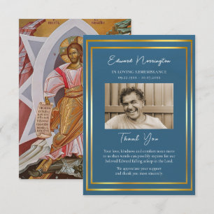 Descent into Hades Orthodox Photo Funeral Thank You Card