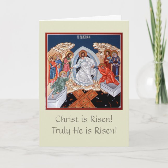 Descent Into Hades Pascha Greeting Card (Front)