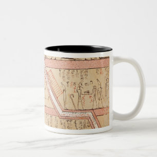 Descent of the sarcophagus into the tomb Two-Tone coffee mug